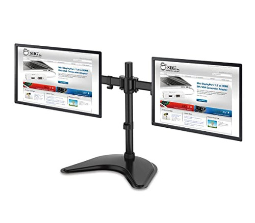 SIIG Articulated Freestanding Dual Monitor Desk Stand - 13"-27" - Up to 27" Scre