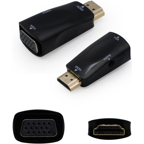 HDMI 1.3 Male to VGA Female Black Active Adapter Which Includes 3.5mm Audio and