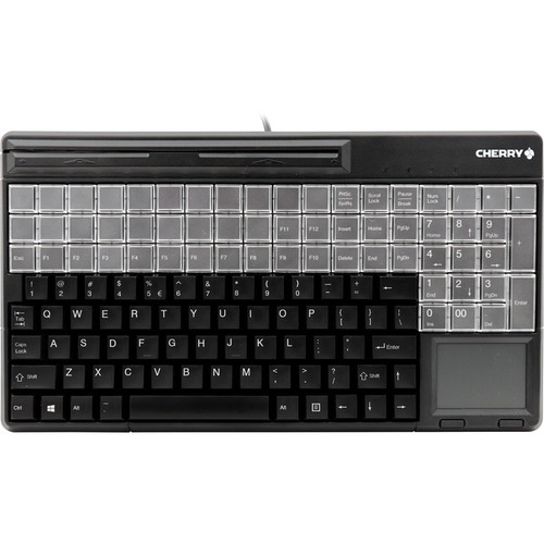 CHERRY SPOS (Small Point of Sale) Touchpad MSR Keyboard - 123 Keys - QWERTY Layo