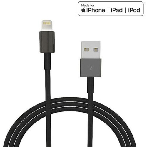 4XEM 3ft 1m Black Lightning cable for Apple iPhone/iPad/iPod - MFI Certified - 3