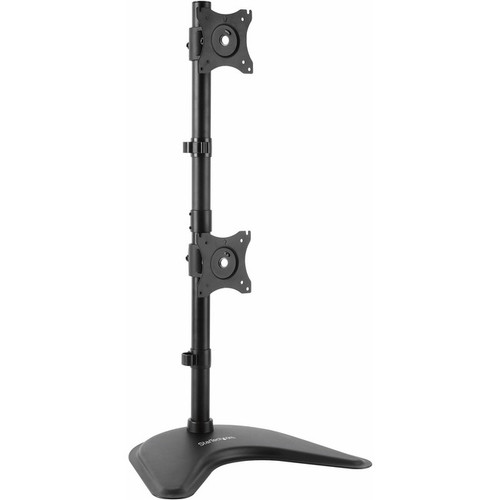 StarTech.com Vertical Dual Monitor Stand, Heavy Duty Steel, Monitors up to 27" (