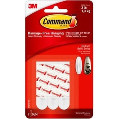 Command Medium Refill Strips - Foam - 9 - White