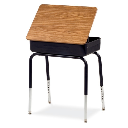 Virco 751  Lift-Lid School Desk with 18" x 24" Laminate Top and Metal Book Box f
