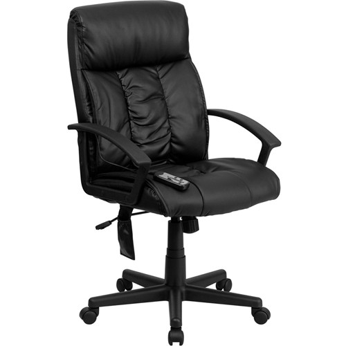 Flash Furniture High Back Massaging Black Leather Executive Office Chair(Fla-Bt-