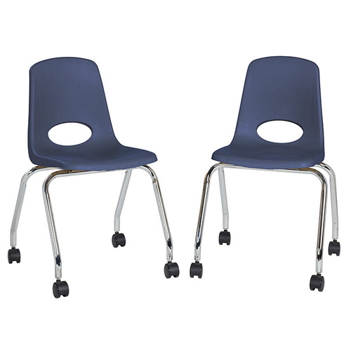 Fdp Mobile Chair With Casters - 18" Seat Height (Fdp-10372) - Navy