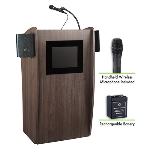 Oklahoma Sound Vision Lectern with Sound & Screen, Rechargeable Battery & Wirele