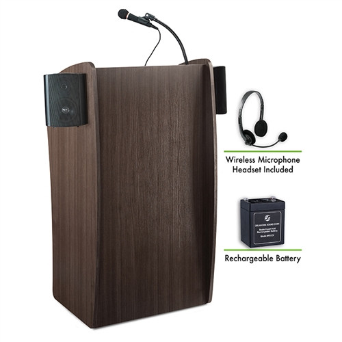Oklahoma Sound Vision Lectern with Sound, Rechargeable Battery & Wireless Headse