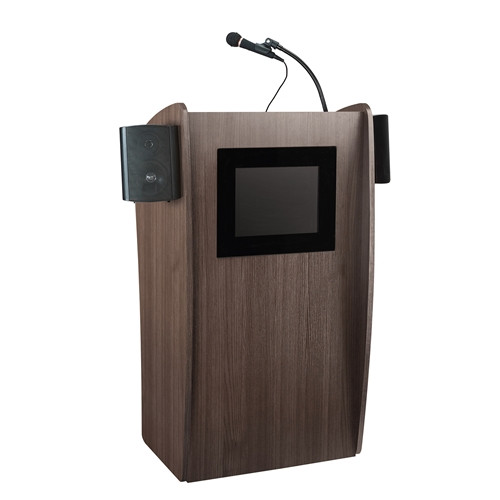 Oklahoma Sound The Vision Lectern with LCD Screen and Sound System - Ribbonwood