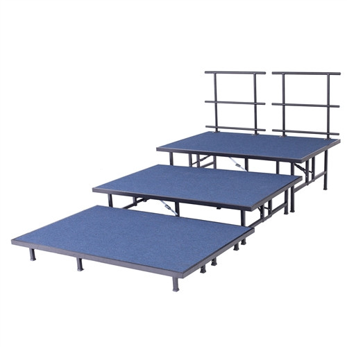 AmTab Fixed Height Riser Set - Carpet Top - 3 Levels - 9'L x 8'W x 24"H (108"L x