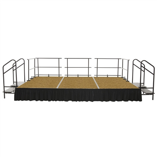 Amtab Adjustable Height Stage Set - Hardboard Top - 12'W X 24'L X 1.5-2'H (144"W