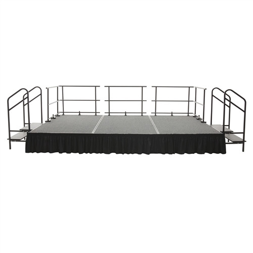 Amtab Adjustable Height Stage Set - Carpet Top - 8'W X 16'L X 1.5-2'H (96"W X 19