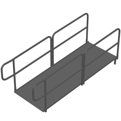 AmTab Stage Ramp - ADA Compliant - 8" Rise - Option 4 - California  (AmTab AMT-R