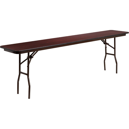 Flash Furniture Rectangular Mahogany Melamine Laminate Folding Training Table -