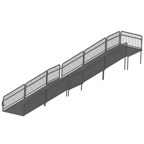 AmTab Stage Ramp - ADA Compliant - 32" Rise - Option 4  (AmTab AMT-RAMP32 - Opti