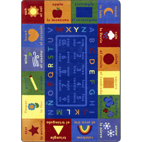 First Words Kid Essentials Multi Rectangle Rug - 5'4" x 7'8"