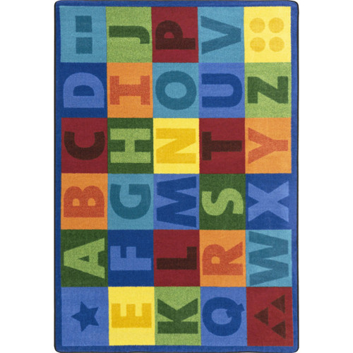 Colorful Learning Kid Essentials Multi Rectangle Rug - 5'4" X 7'8"