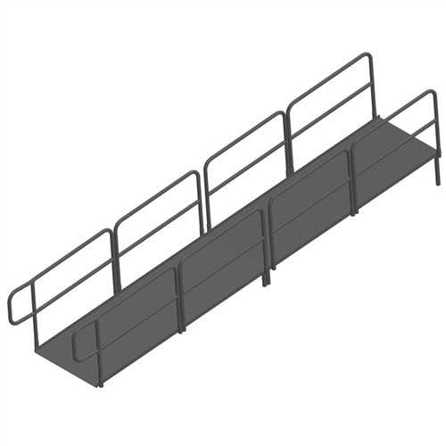 AmTab Stage Ramp - ADA Compliant - 16" Rise - Option 2  (AmTab AMT-RAMP16 - Opti