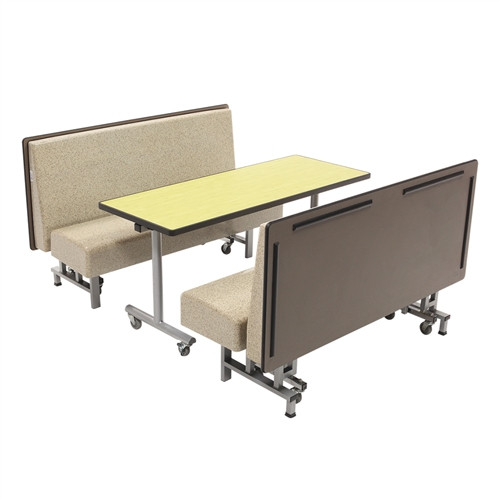 Amtab Mobile Folding Booth Seating With Table - Package - 80"W X 60"L X 40"H (Am