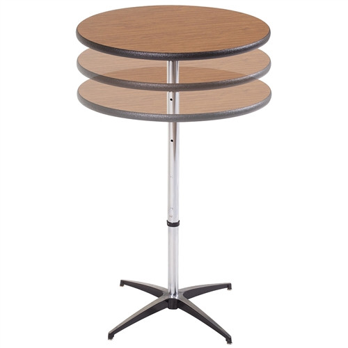 AmTab Caf Table - Aluminum Base - Round - 36" Diameter x Adjustable 30" to 42"H