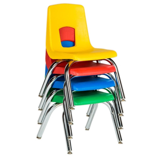 School Chair w/ Chrome Legs, 14" Seat Height - Ships Today
