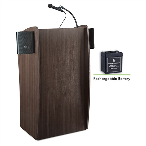 Oklahoma Sound Vision Lectern with Sound and Rechargeable Battery, Ribbonwood (O