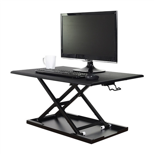 Luxor Cvtr32-Bk Pneumatic Standing Desk Converter - Black (Lux-Cvtr32-Bk)