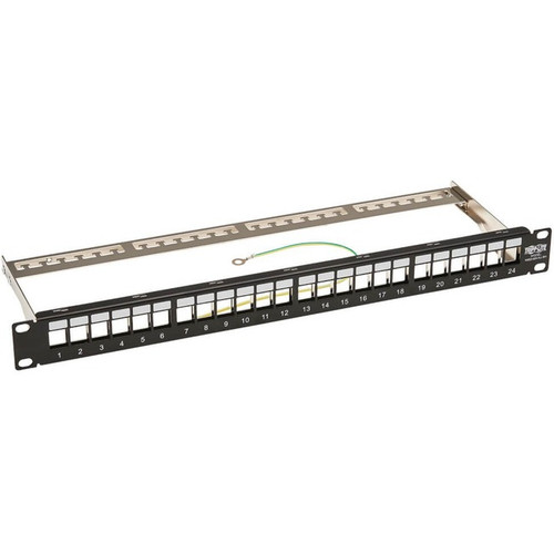 Tripp Lite by Eaton 24-Port 1U Rack-Mount Shielded Blank Keystone/Multimedia Pat