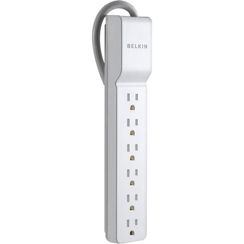 Belkin 6 Outlet Home/Office Surge Protector - 2.5 foot Cable - White - 555 Joule