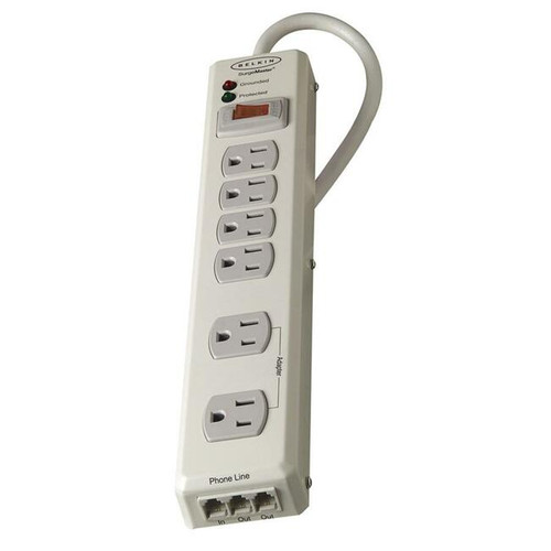 Belkin 6 Outlet Metal Surge Protector with 6ft Power Cord -1240 Joules - Beige -