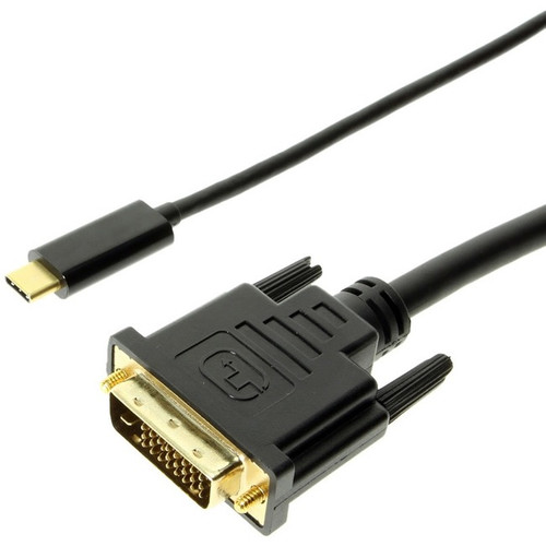 4XEM USB-C to DVI Cable - 6 ft DVI/USB Video Cable for Video Device, Monitor, Pr