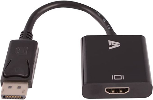 V7 Black Video Adapter DisplayPort Male to HDMI Female - 3.94" DisplayPort/HDMI