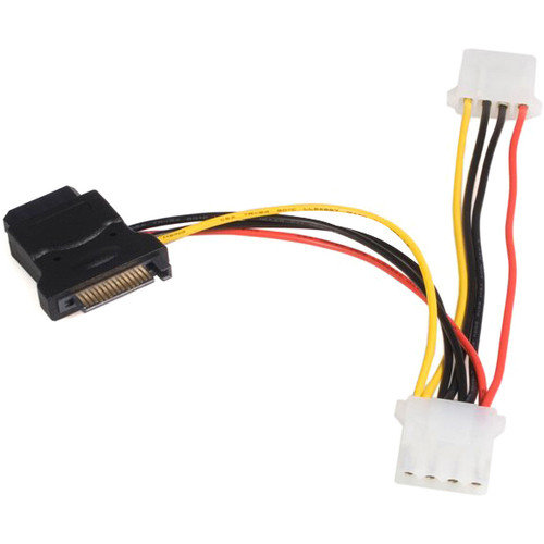 StarTech.com Serial ATA 15 Pin to LP4 Power Cable Adapter w/ 2 Extra LP4 - Power