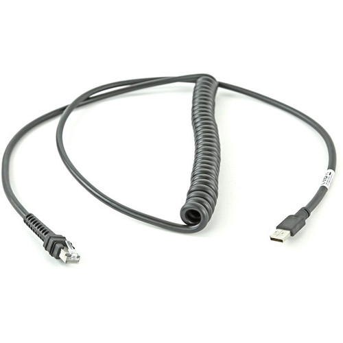 Zebra Cable - Shielded USB: Series A, 9ft. (2.8m), Coiled, BC1.2 (High Current),