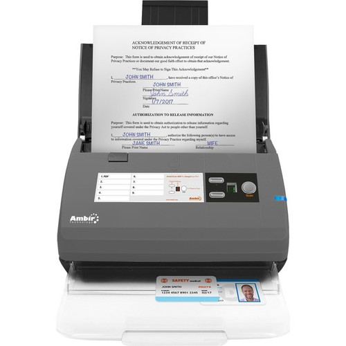 Ambir ImageScan Pro 830ix Sheetfed Scanner - 600 dpi Optical - 48-bit Color - 16
