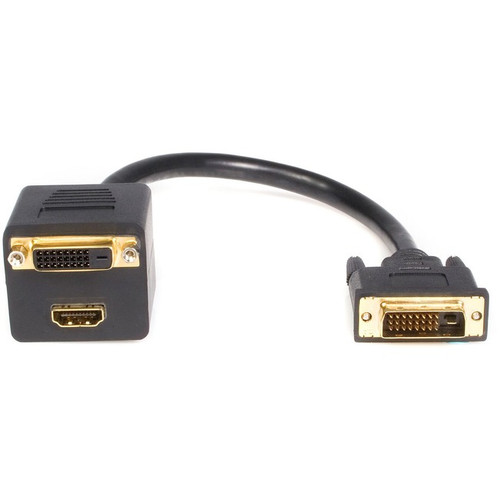 StarTech.com 1 ft DVI-D to DVI-D & HDMI Splitter Cable - M/F - Display a DVI-D s