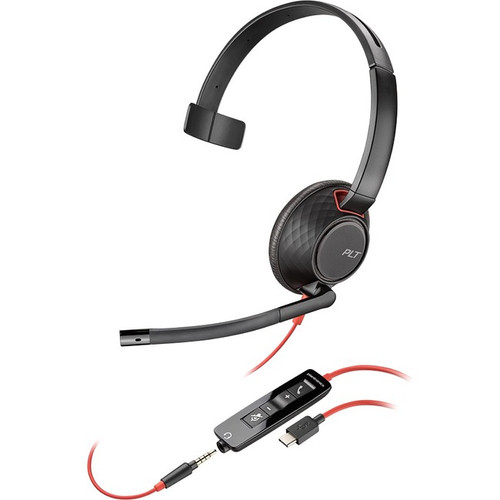 Plantronics Blackwire C5210 Headset - Mono - USB Type A - Wired - 20 Hz - 20 kHz