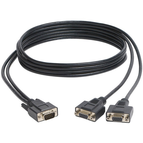 Tripp Lite High Resolution VGA Monitor Y Splitter Cable HD15 to 2x HD15 6ft - 6