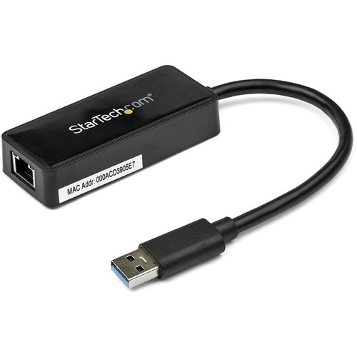 StarTech.com USB 3.0 to Gigabit Ethernet Adapter NIC w/ USB Port - Black - Add a