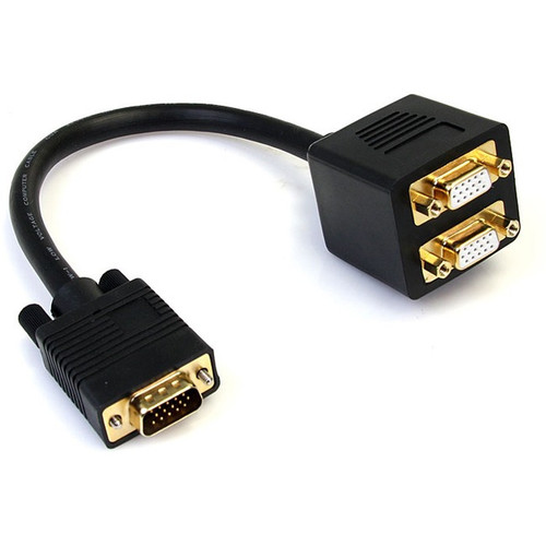 StarTech.com 1 ft VGA to 2x VGA Video Splitter Cable - M/F - Mirror the output f