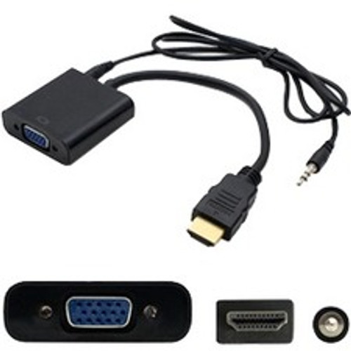 HDMI 1.3 Male to VGA Female Black Adapter Which Includes 3.5mm Audio and Micro U