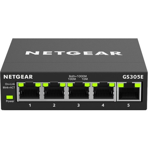 Netgear GS305E Ethernet Switch - 5 Ports - Manageable - Gigabit Ethernet - 1000B