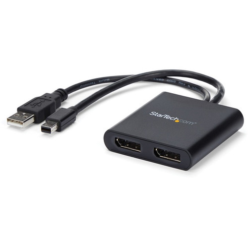 StarTech.com 2-Port Multi Monitor Adapter, Mini DisplayPort to DP MST Hub, Dual