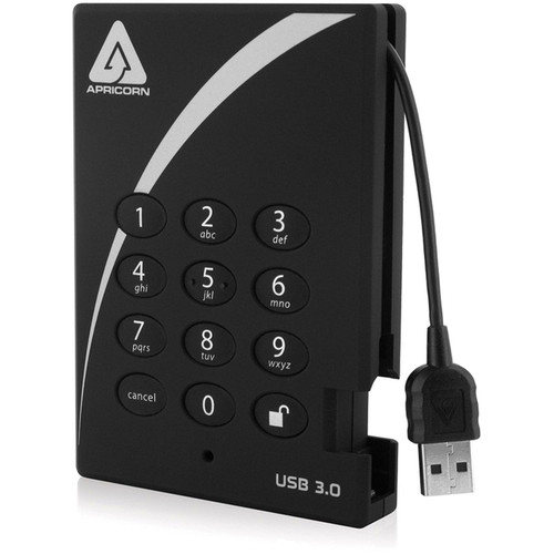 Apricorn Aegis Padlock A25-3PL256-1000 1 TB Hard Drive - External - USB 3.0 - 54