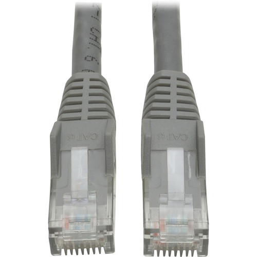 Tripp Lite 1ft Cat6 Gigabit Snagless Molded Patch Cable RJ45 M/M Gray 1' - 1ft -