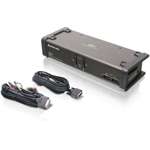 IOGEAR GCS1102 DVI KVM Switch - 2 x 1 - 2 x DVI-I Video, 2 x Microphone, 2 x Aud