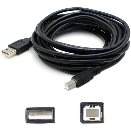 AddOn 10ft USB 2.0 (A) Male to USB 2.0 (B) Male Black Cable - 100% compatible an