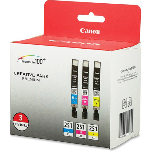 Canon 251 XL Ink Cartridge - Inkjet - High Yield - Cyan, Magenta, Yellow - 1 Eac