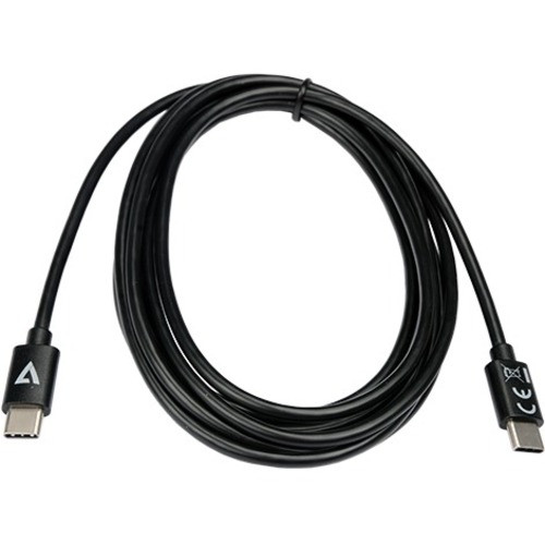 V7 USB-C Male to USB-C Male Cable USB 2.0 480 Mbps 3A 2m/6.6ft Black - 6.56 ft U