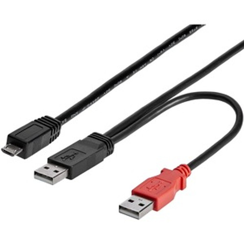 StarTech.com 3 ft USB Y Cable for External Hard Drive - Dual USB A to Micro B -