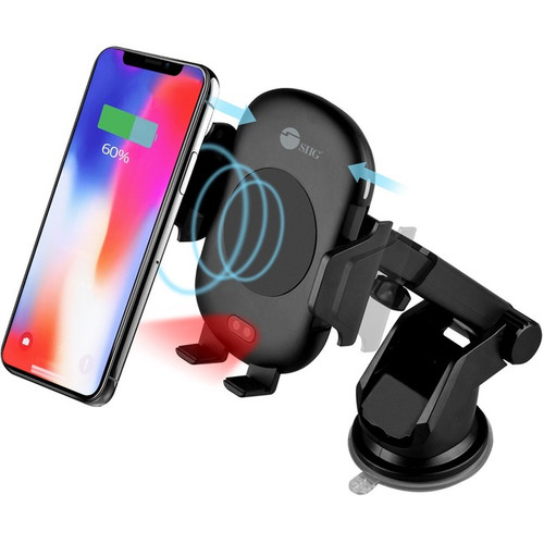 SIIG Auto-Clamping Wireless Car Charger Mount/Stand - 2.6" x 5.5" x 4.3" x - Pla